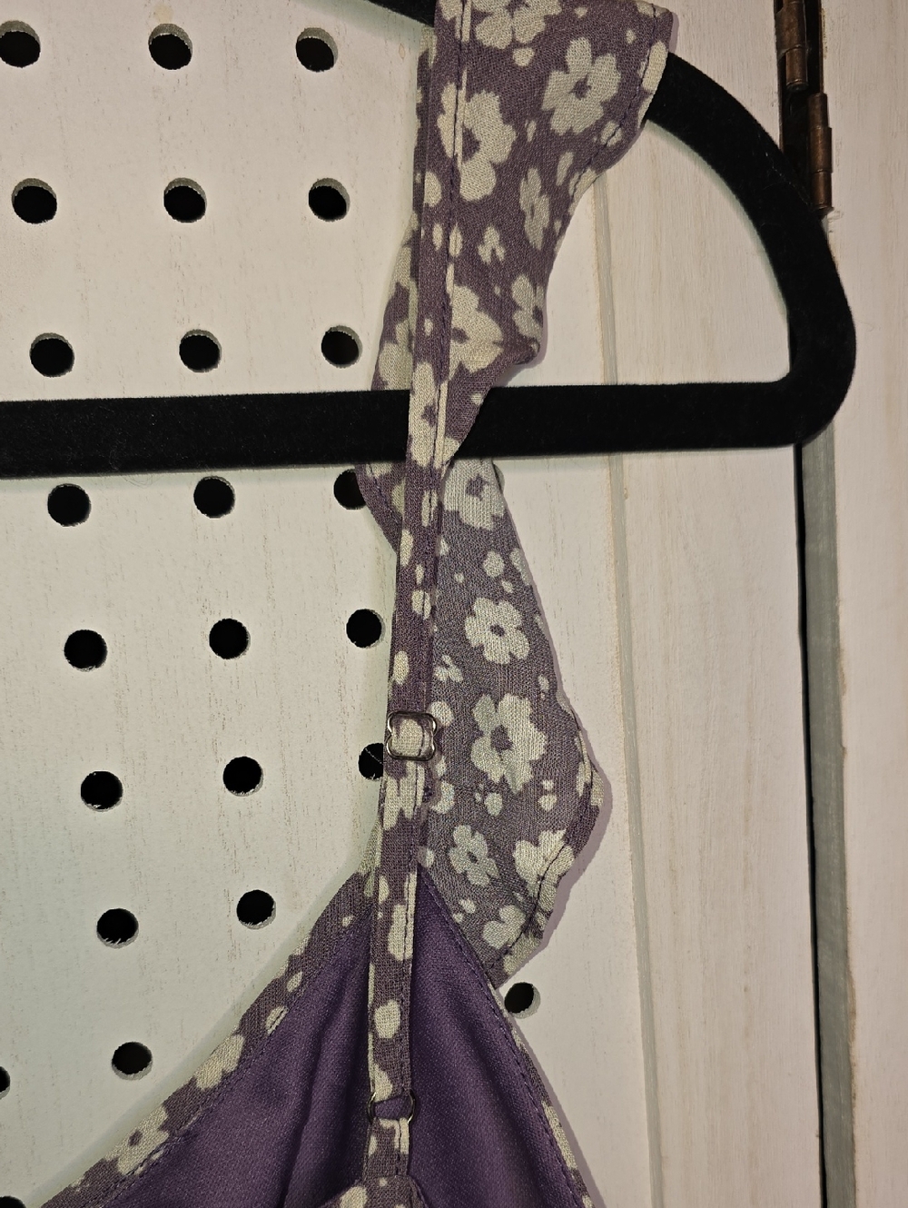 Pink Lily Lavender Floral Ruffle Mini Dress Large - Picture 7 of 8